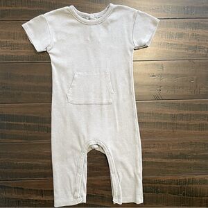 Grayson Mini Gray Ribbed Short Sleeve Jumpsuit